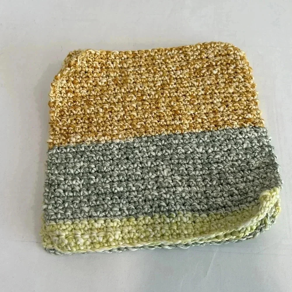 Hand Crocheted Washcloth/Dishcloth - Set of 3